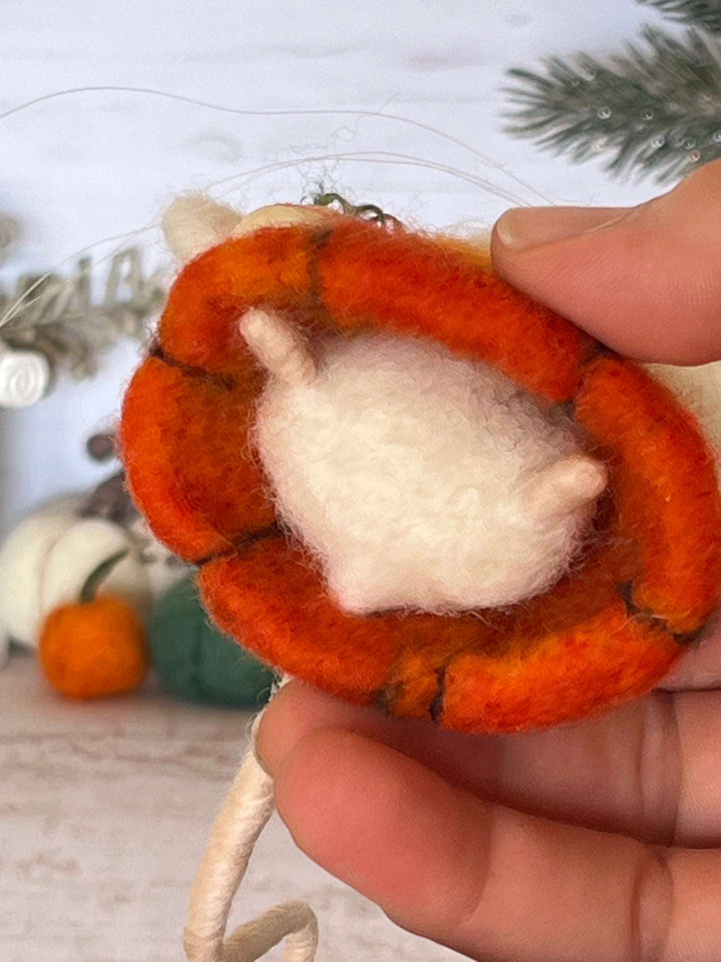 Needle felted mouse Guardians of the pumpkin patch Tansy Thimbletoe