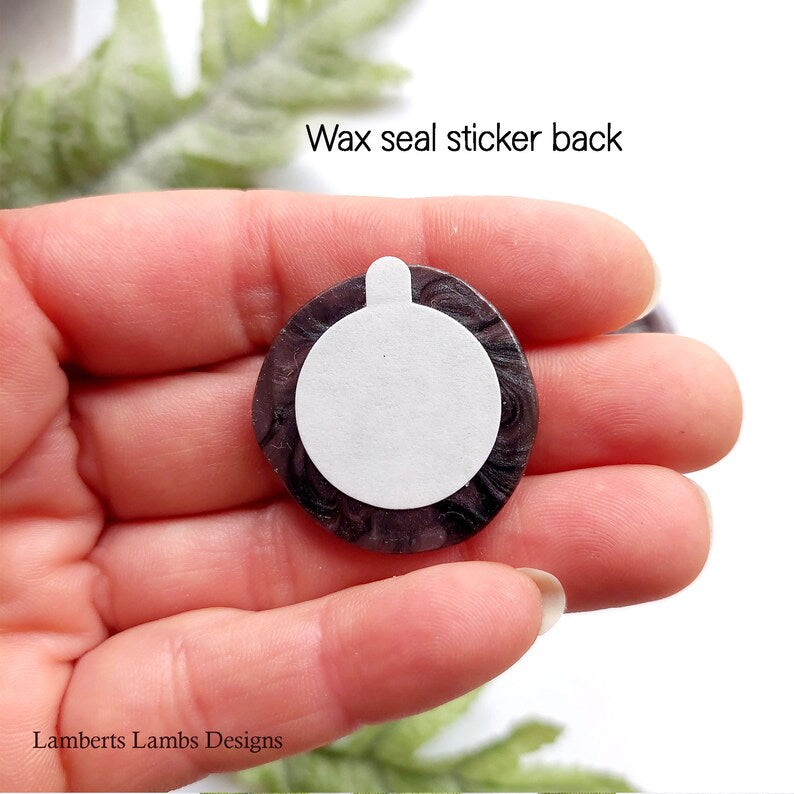 Black Black wax seal stickers with skeleton hand and butterflies, Premade wax seals, Self-adhesive wax seal stickers.