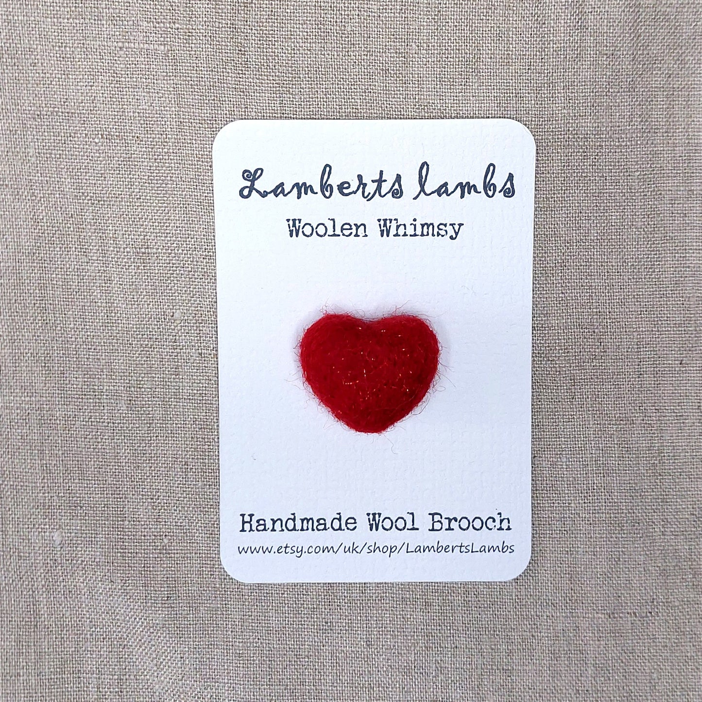 Small Needle felted Heart Brooch, Light Khaki Shade Handmade Felted Heart Brooch