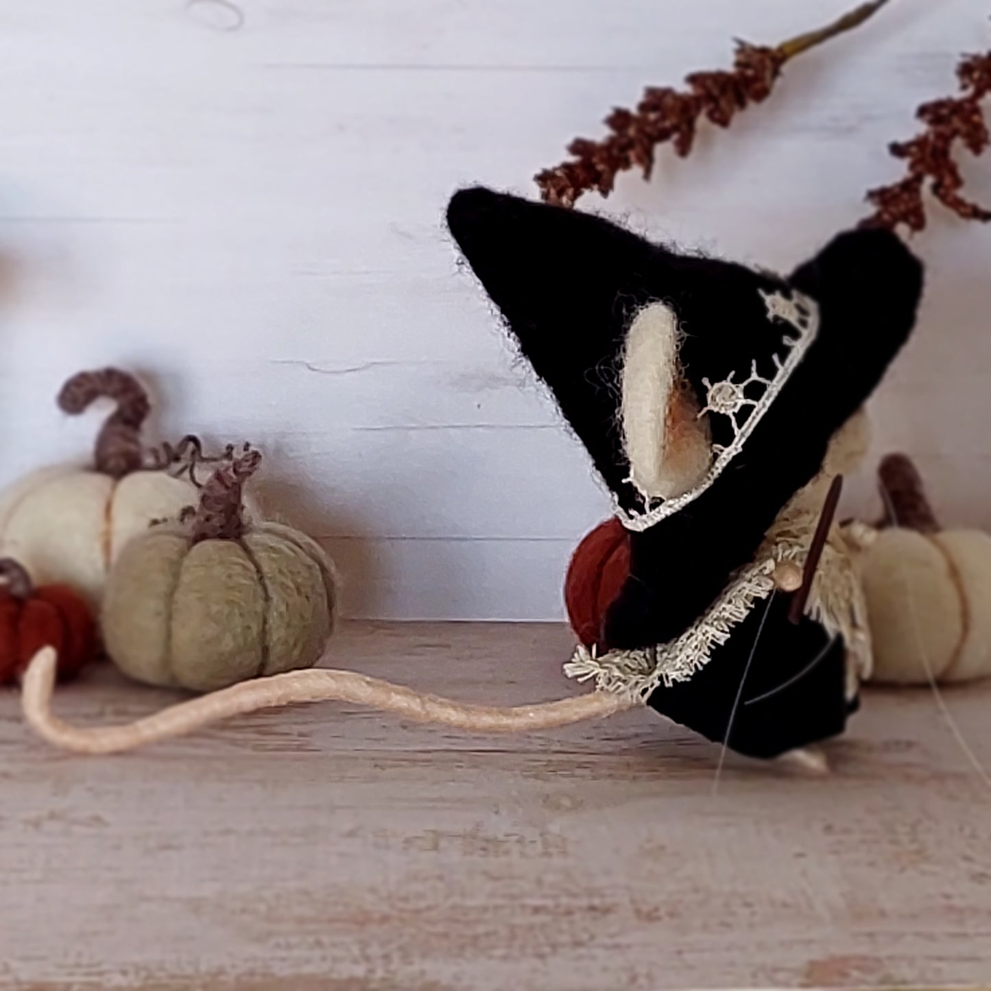 Needle felted mouse witch Agnes Willowfen