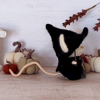 Needle felted mouse witch Clara Moonwhisper