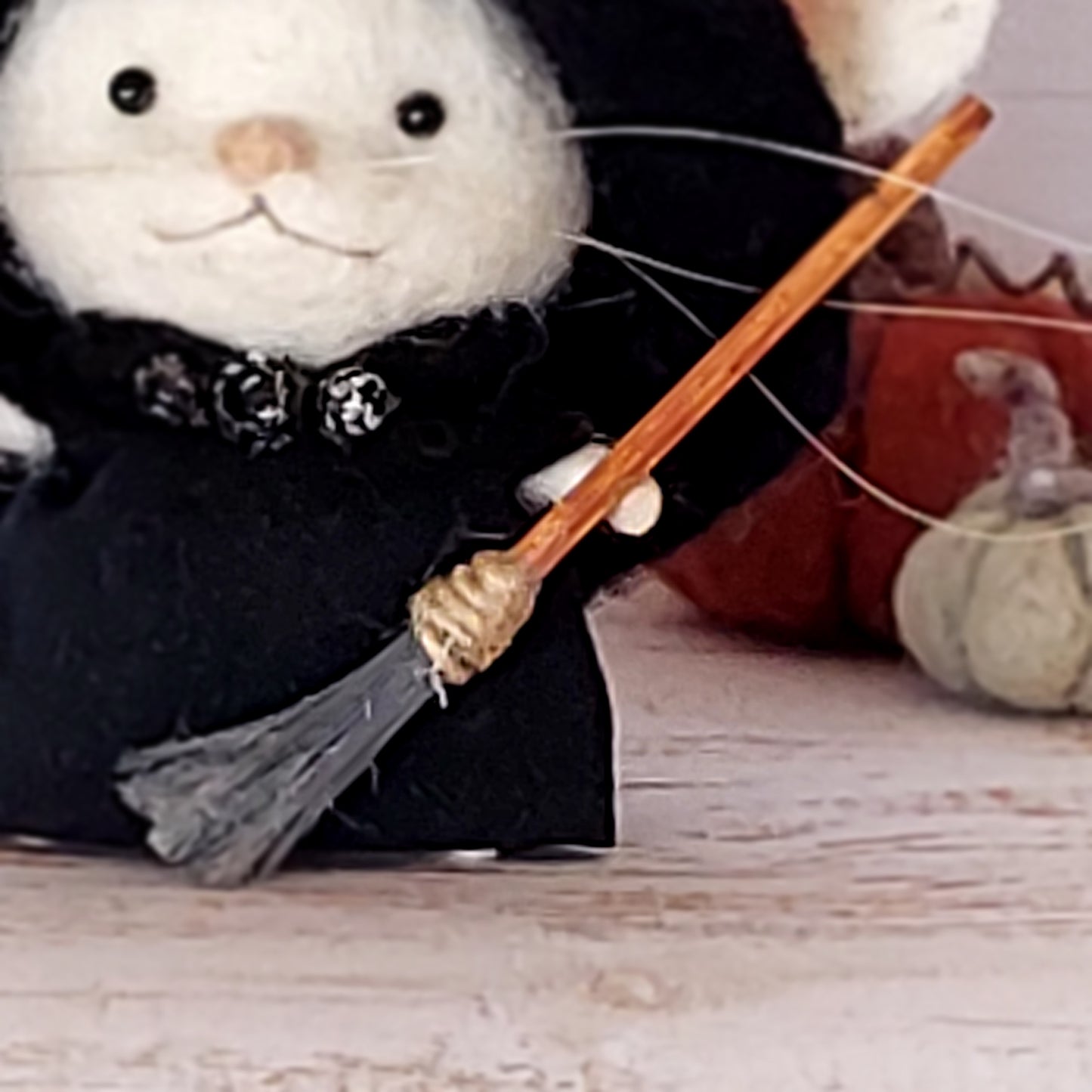 Needle felted mouse witch Clara Moonwhisper