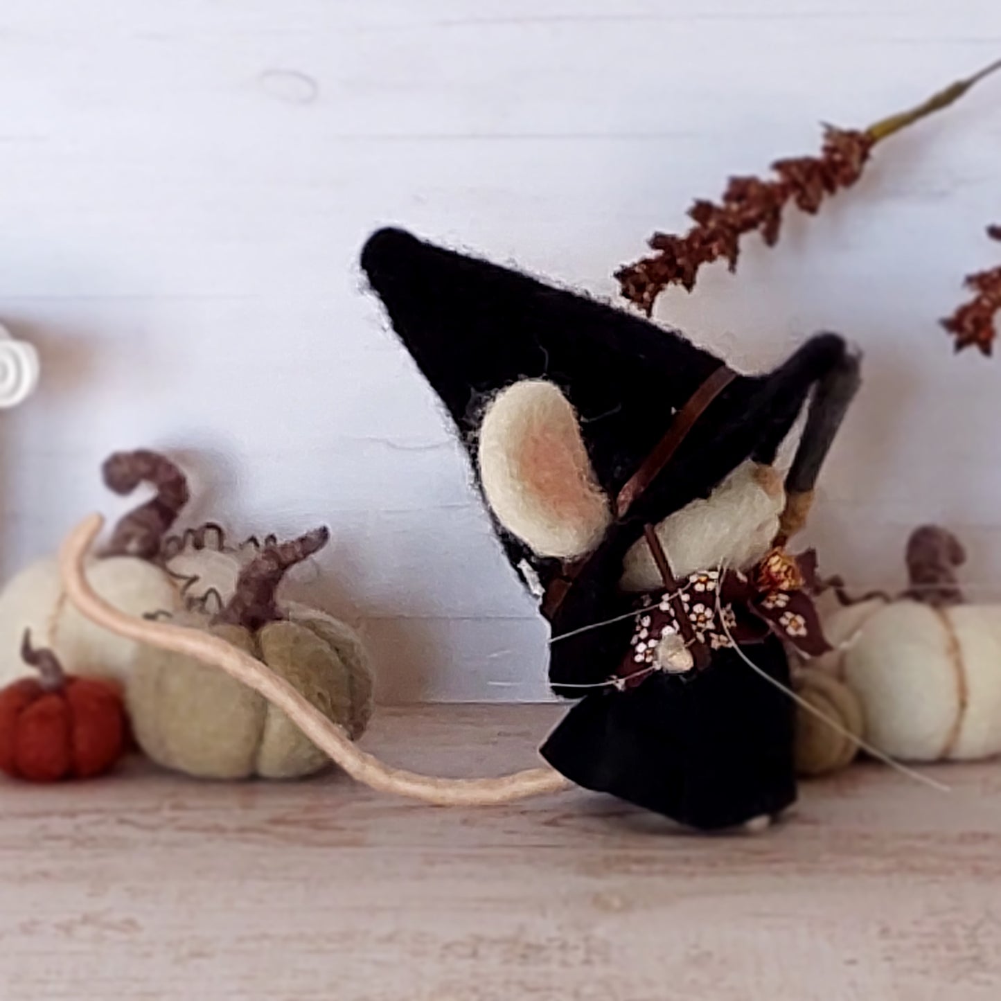 Needle felted mouse witch Hazel Rowanmere