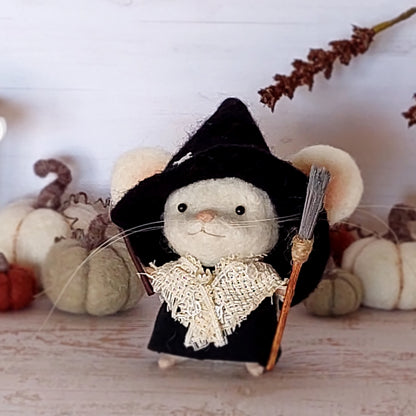 Needle felted mouse witch Agnes Willowfen