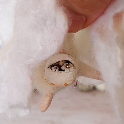 Needle felted mouse Ghost Crumley Tattertail