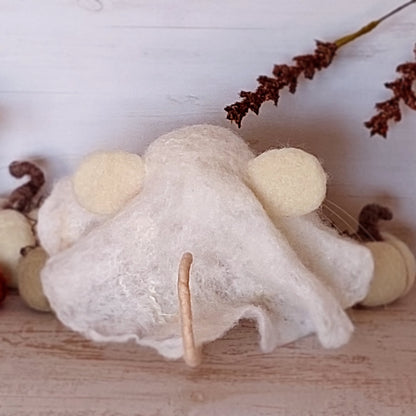 Needle felted mouse Ghost Crumley Tattertail