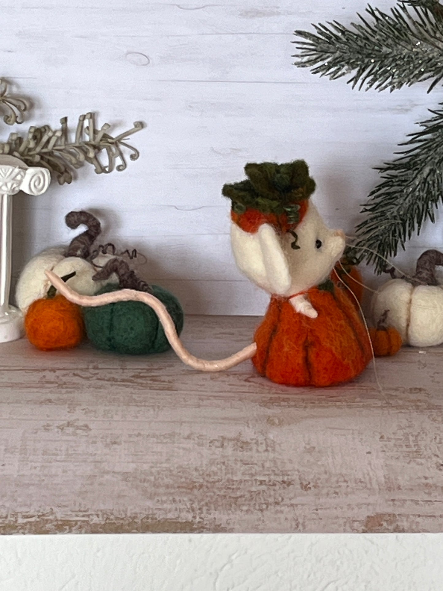 Needle felted mouse Guardians of the pumpkin patch Penelope Seedwhisk