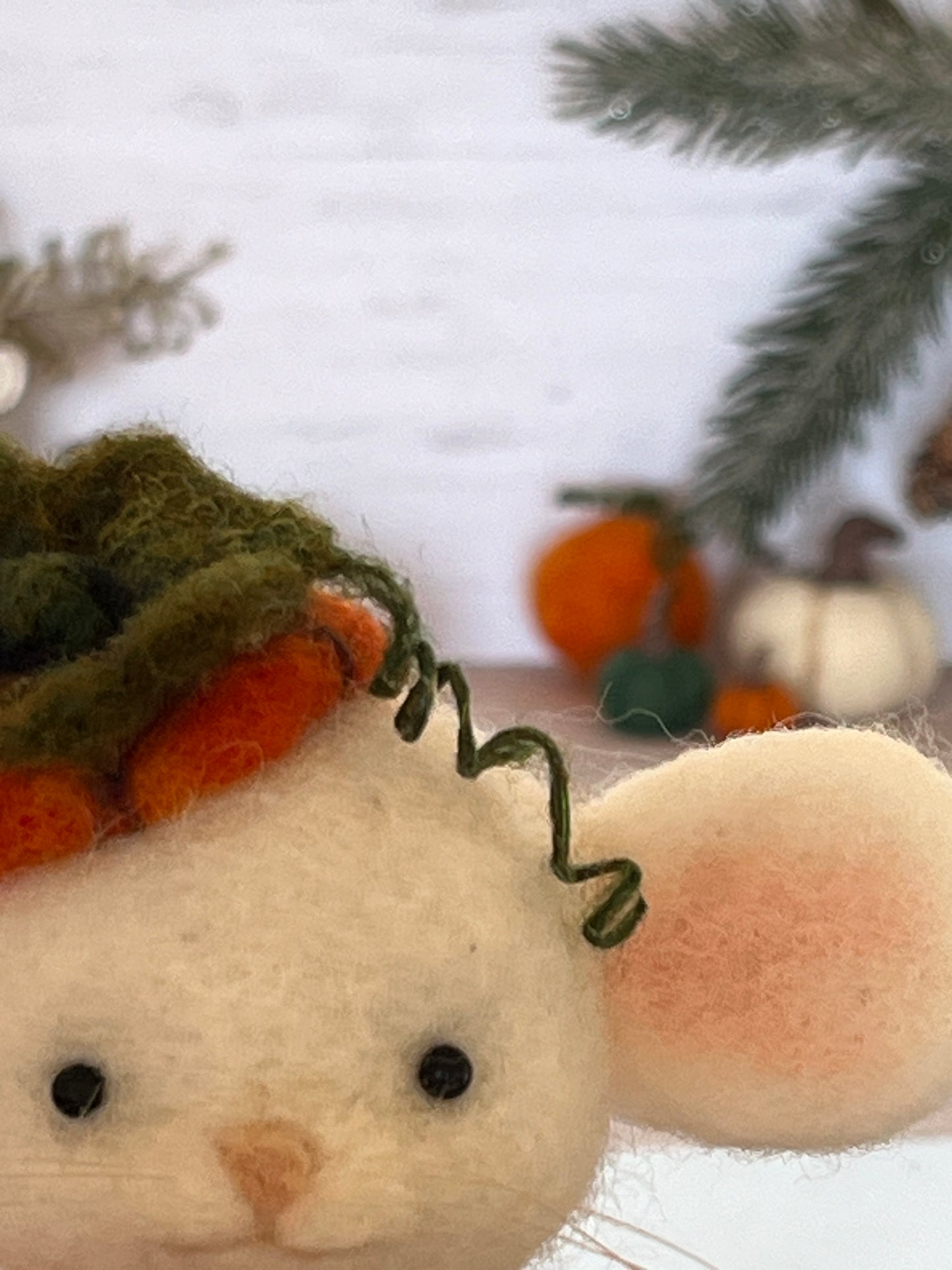 Needle felted mouse Guardians of the pumpkin patch Penelope Seedwhisk