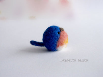 Miniature Needle felted blue bird Handmade bird