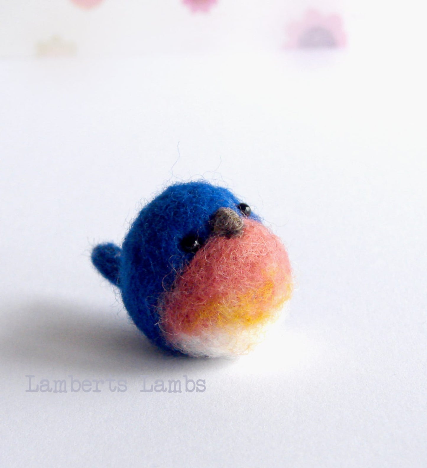 Miniature Needle felted blue bird Handmade bird