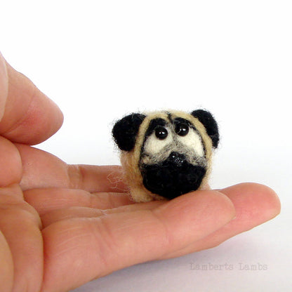 Needle felted Pug, Felted dog, Tiny wool dog