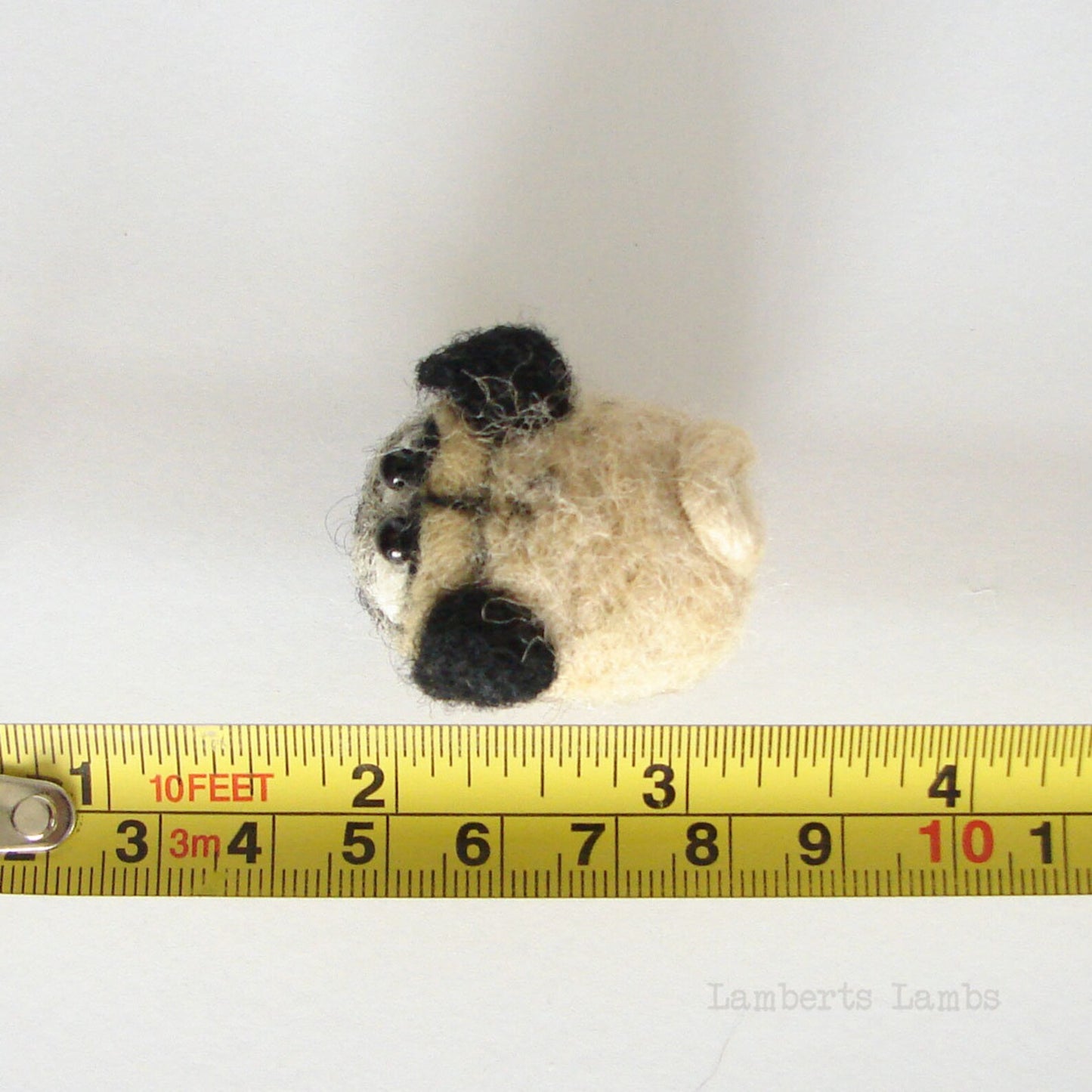 Needle felted Pug, Felted dog, Tiny wool dog