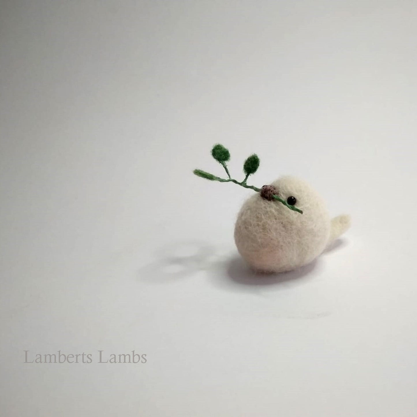 Needle felted Dove, white felted wool bird, handmade bird of peace