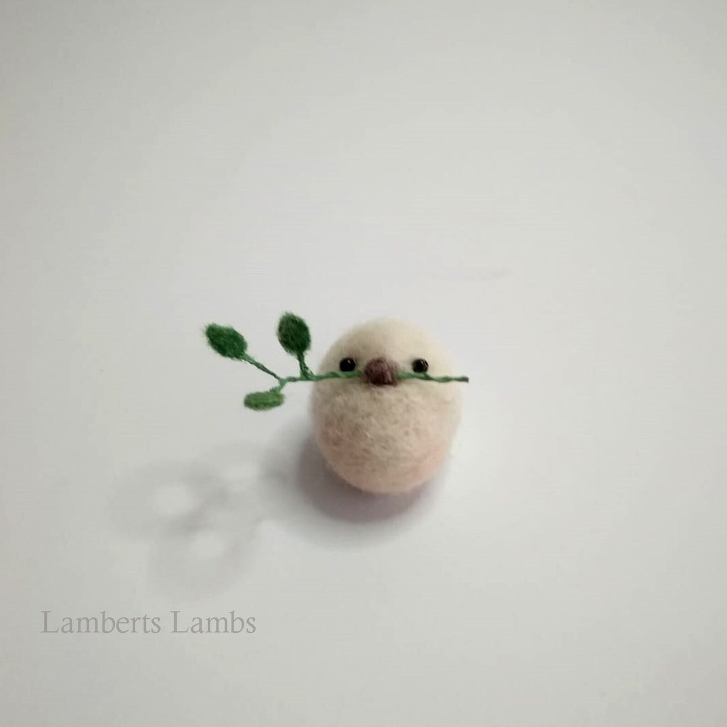 Needle felted Dove, white felted wool bird, handmade bird of peace