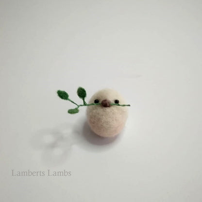 Needle felted Dove, white felted wool bird, handmade bird of peace