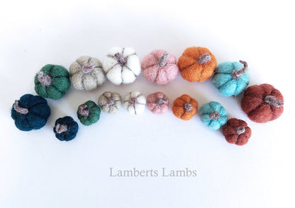 Handmade Needle felted Mini and Micro wool Pumpkin