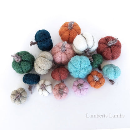 Handmade Needle felted Mini and Micro wool Pumpkin