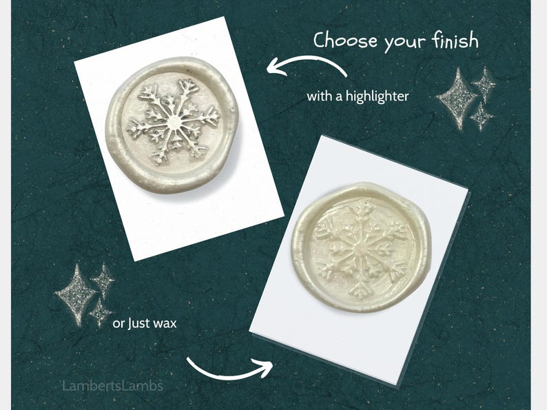 6 Simple Snowflake wax seal stickers, A set of 6 Premade Simple Snowflake wax seal stickers for journaling, gift wrapping decor
