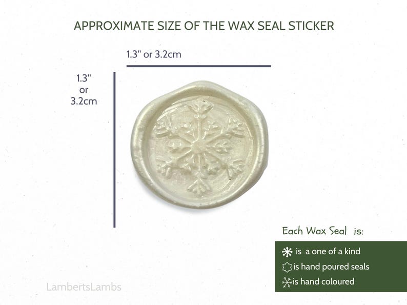 6 Simple Snowflake wax seal stickers, A set of 6 Premade Simple Snowflake wax seal stickers for journaling, gift wrapping decor