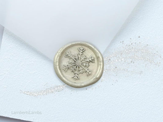 6 Simple Snowflake wax seal stickers, A set of 6 Premade Simple Snowflake wax seal stickers for journaling, gift wrapping decor
