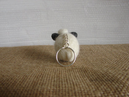 Needle Felted Sheep Hanging Ornament , sheep Handbag charm, sheep handing Christmas ornament.