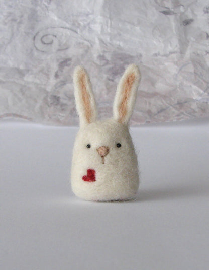 Needle Felted Bunny with a heart