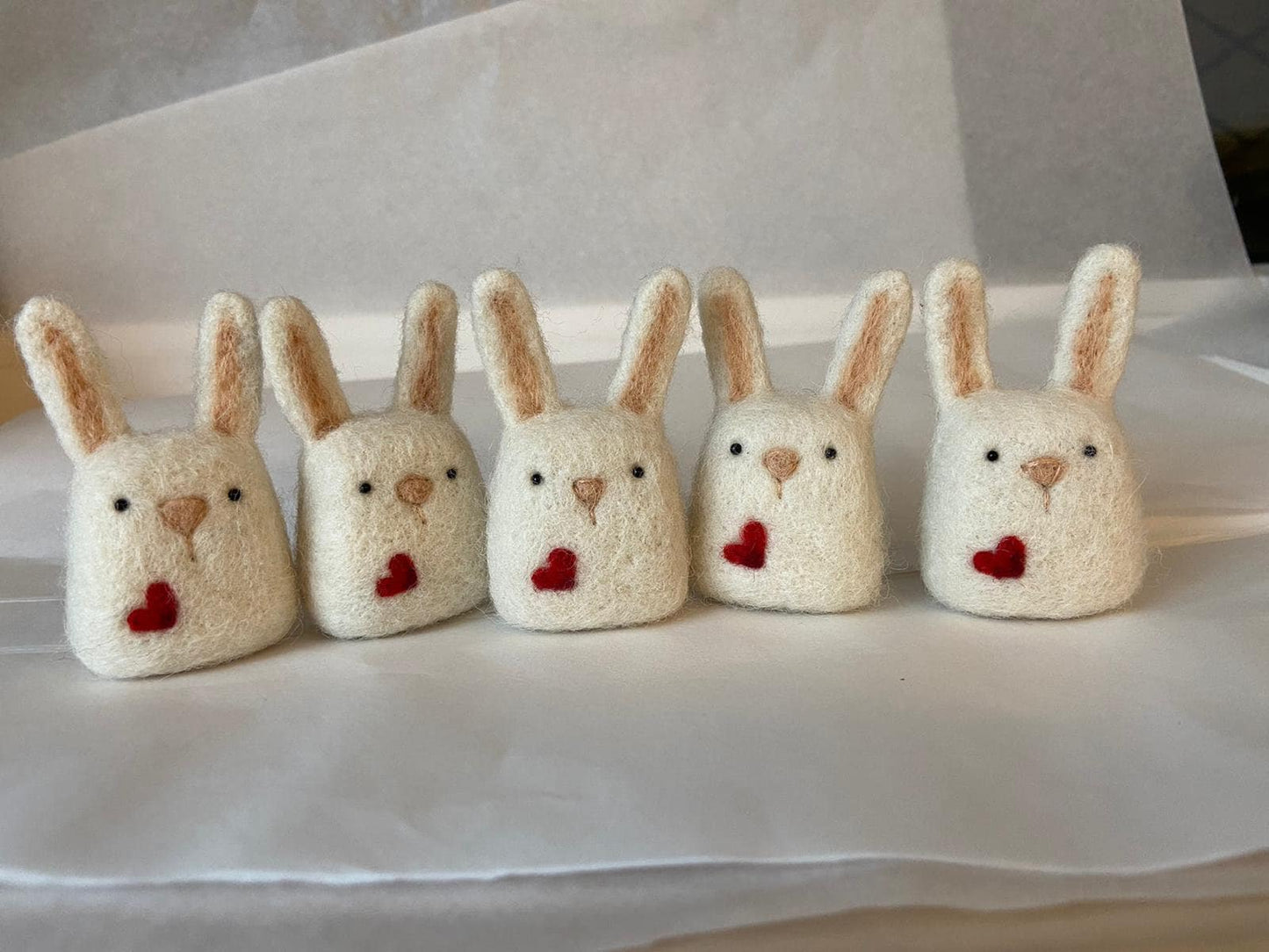 Needle Felted Bunny with a heart