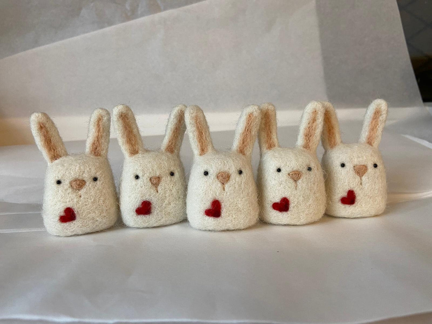 Needle Felted Bunny with a heart