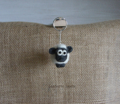 Needle Felted Sheep Hanging Ornament , sheep Handbag charm, sheep handing Christmas ornament.