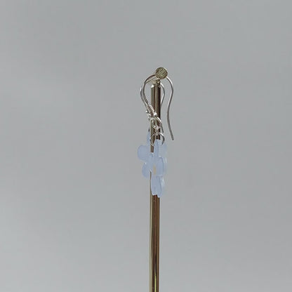 Minimalistic Purple daisy flower earrings, handmade simple hanging  daisy earrings