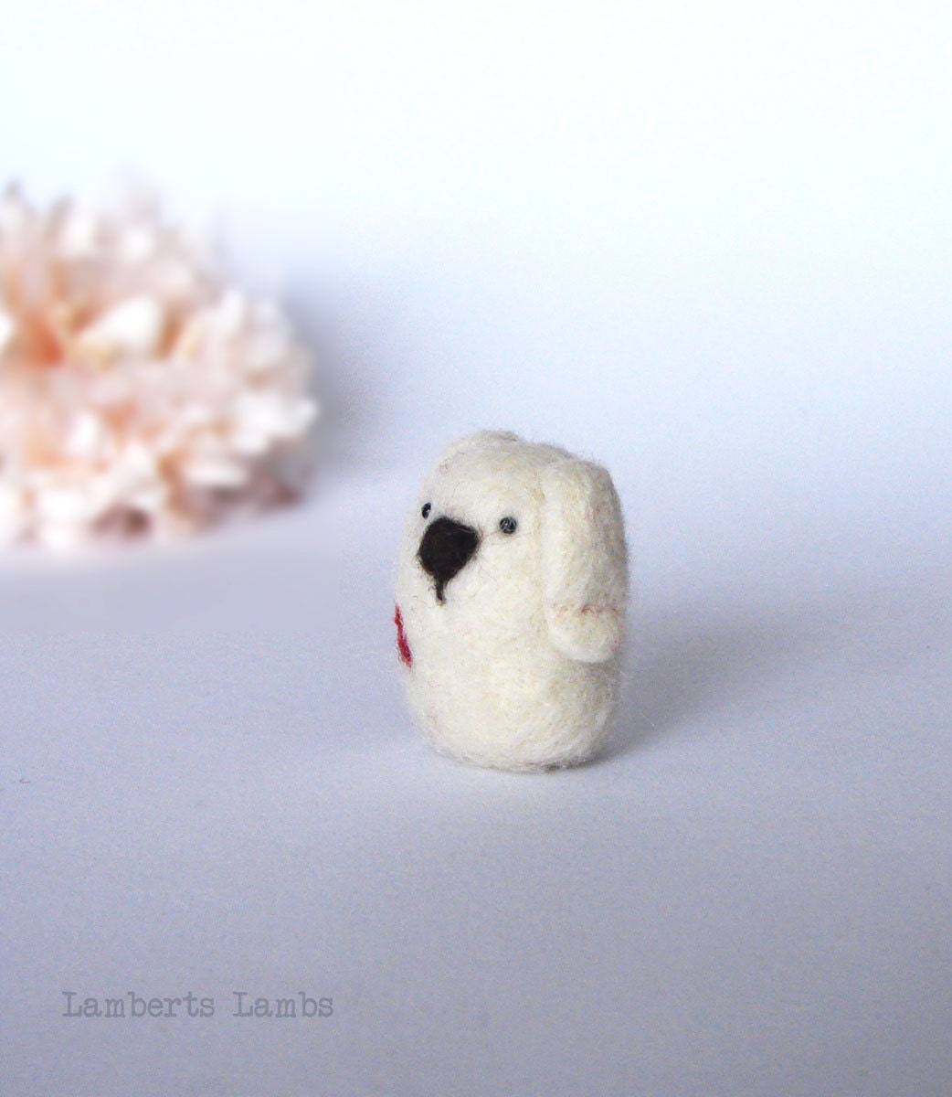 Needle Felted Dog with a heart