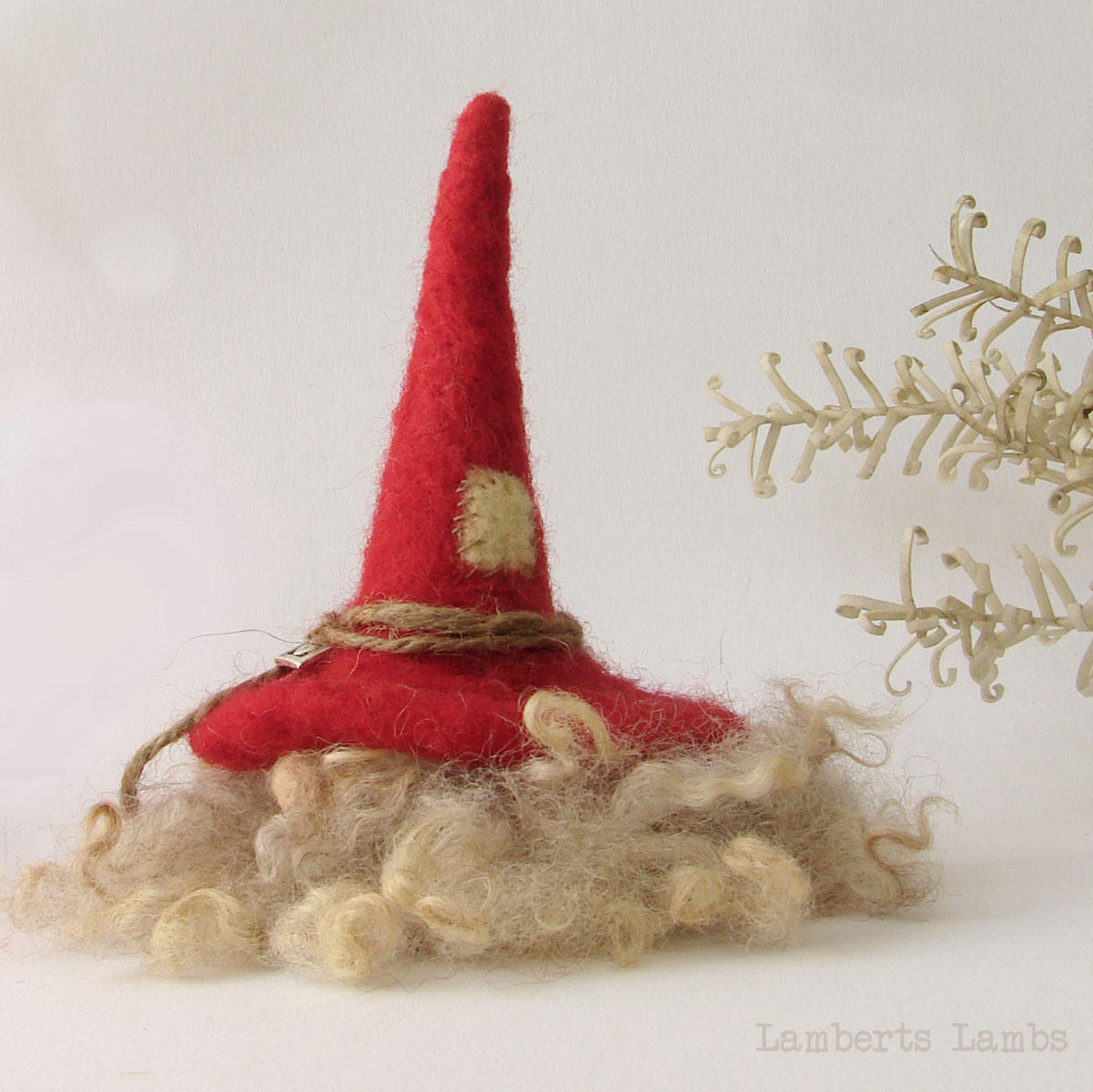 Nordic Gnome Needle Felted Gnome Wool Tomte Felted Tomte Nisse a Red Hat Hairy Gnome