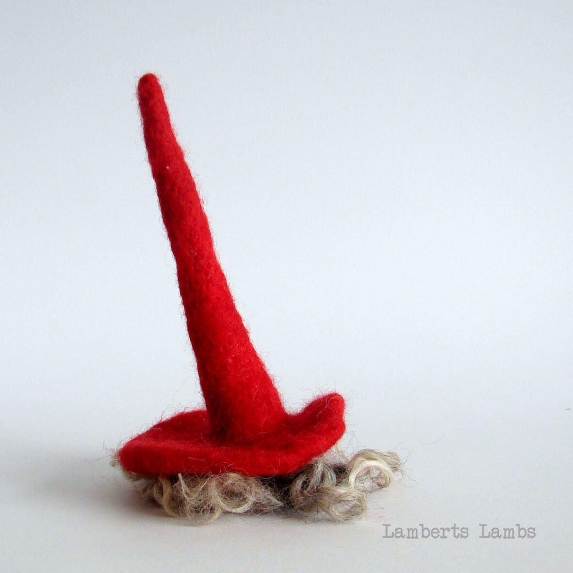Needle Felted Scandinavian Gnome Nordic Gnome Felted Tomte Wool Nisse in a red hat