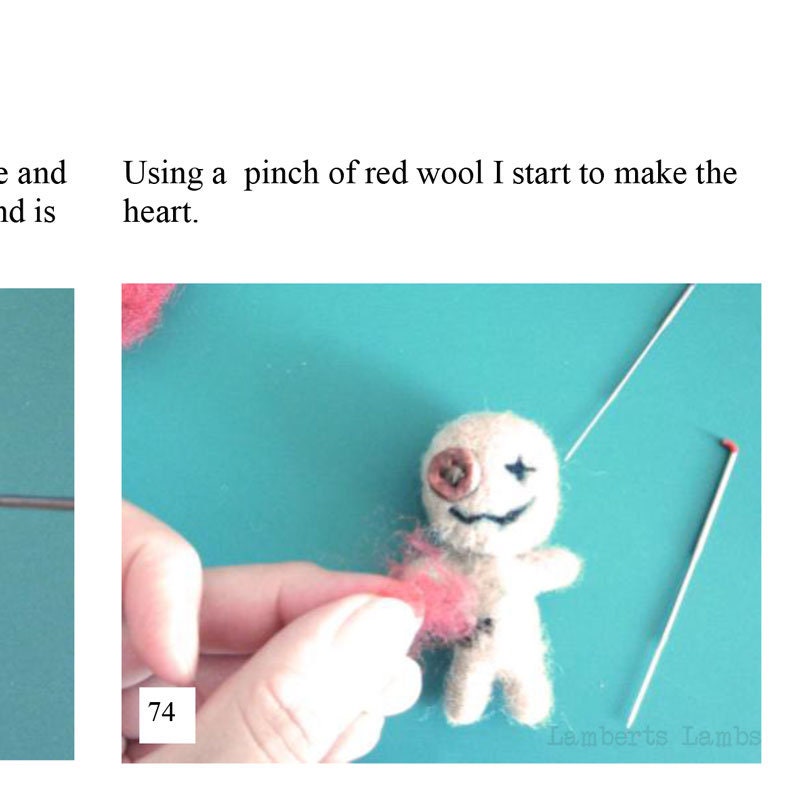 PDF Needle felting tutorial Voodoo Doll, Halloween Felt Pattern Digital Tutorial