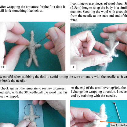PDF Needle felting tutorial Voodoo Doll, Halloween Felt Pattern Digital Tutorial