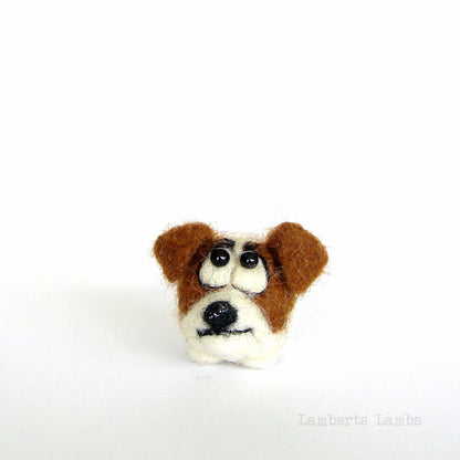 Needle felted Jack Russell Terrier, Felted dog, Tiny wool dog