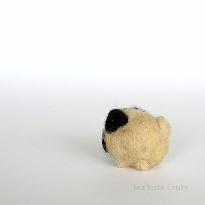 Needle felted Pug, Felted dog, Tiny wool dog
