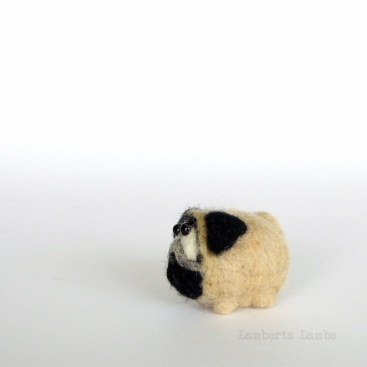 Needle felted Pug, Felted dog, Tiny wool dog