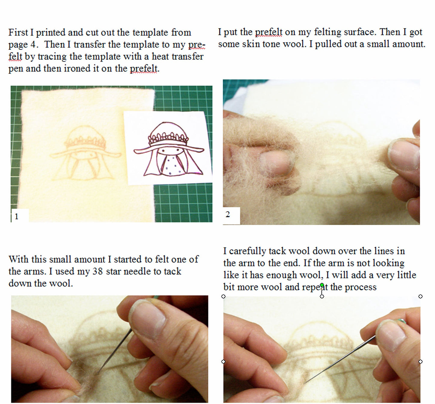 Needle felting tutorial Little Girl,  2D Needle Felt Pattern for girls room decor