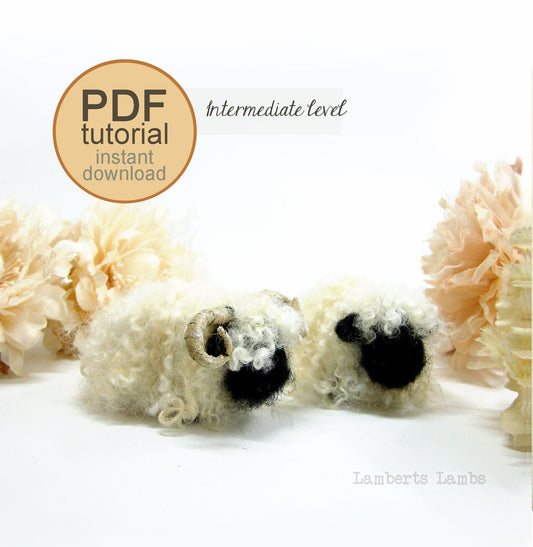 Needle felting tutorial Valais Blacknose Sheep, Needle felted sheep pattern DIY