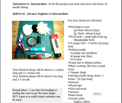 Needle felting tutorial Valais Blacknose Sheep, Needle felted sheep pattern DIY