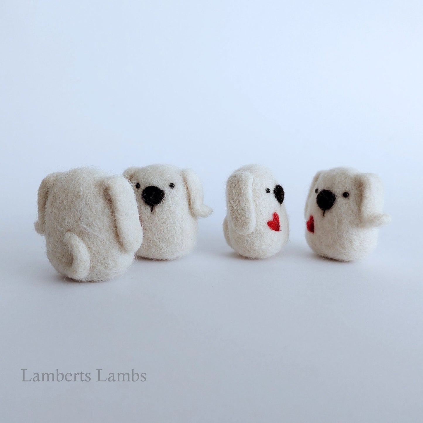 Needle Felted Dog with a heart