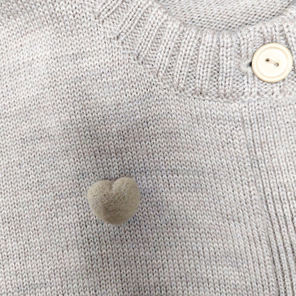 Small Needle felted Heart Brooch,  Light Khaki Shade  Handmade Felted Heart Brooch