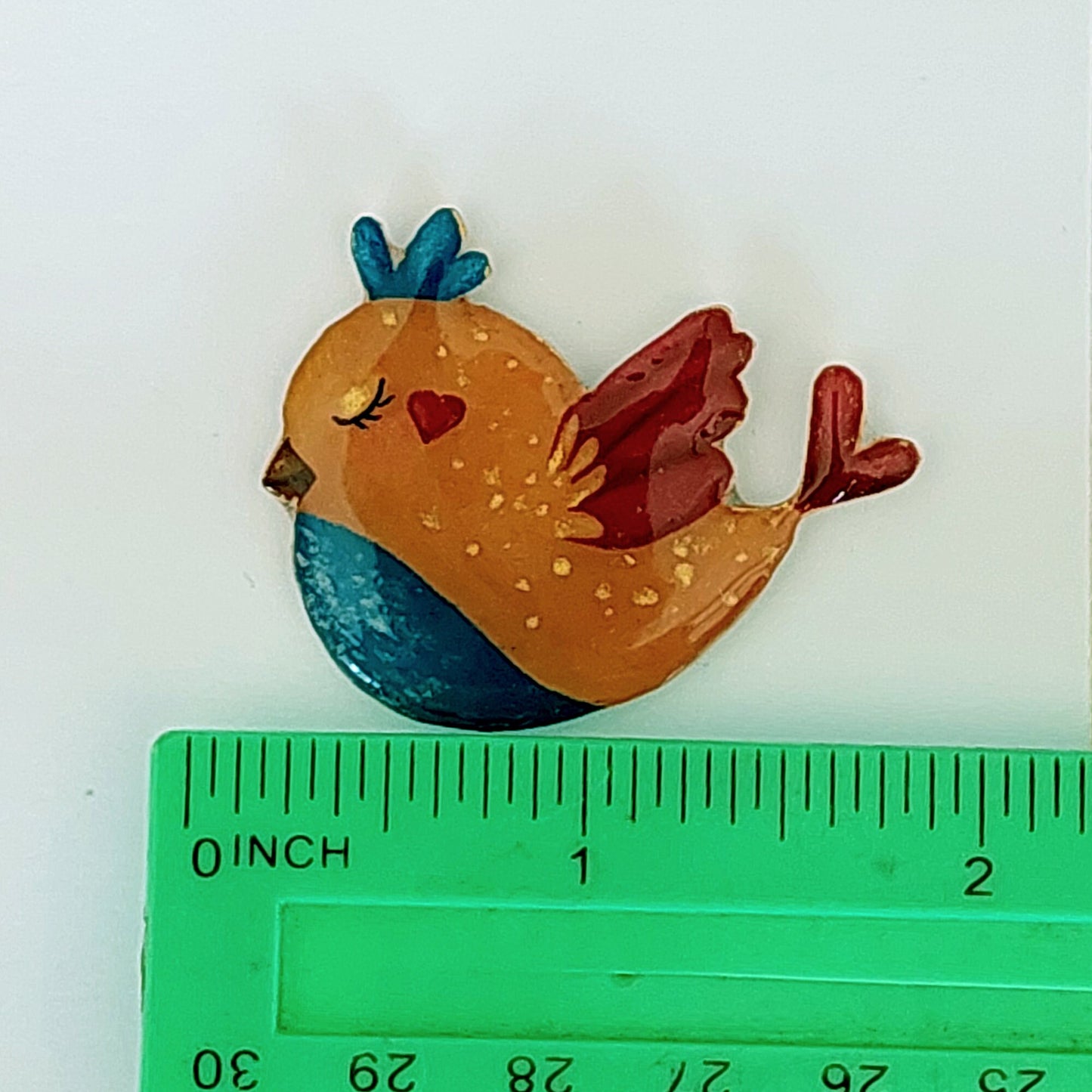 Handmade quirky bird pin