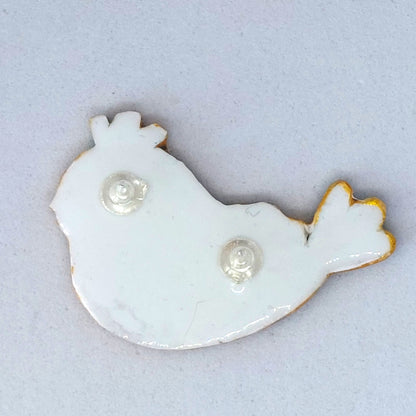 Quirky Blue Bird Brooch - Grade B