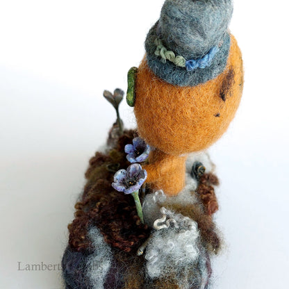 Gingerbread man voodoo doll in a graveyard diorama