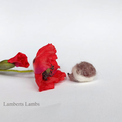 Whimiscal miniature needle felted wool hedgehog