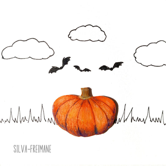 Cute handmade Orange Pumpkin made of shrink plastic pin