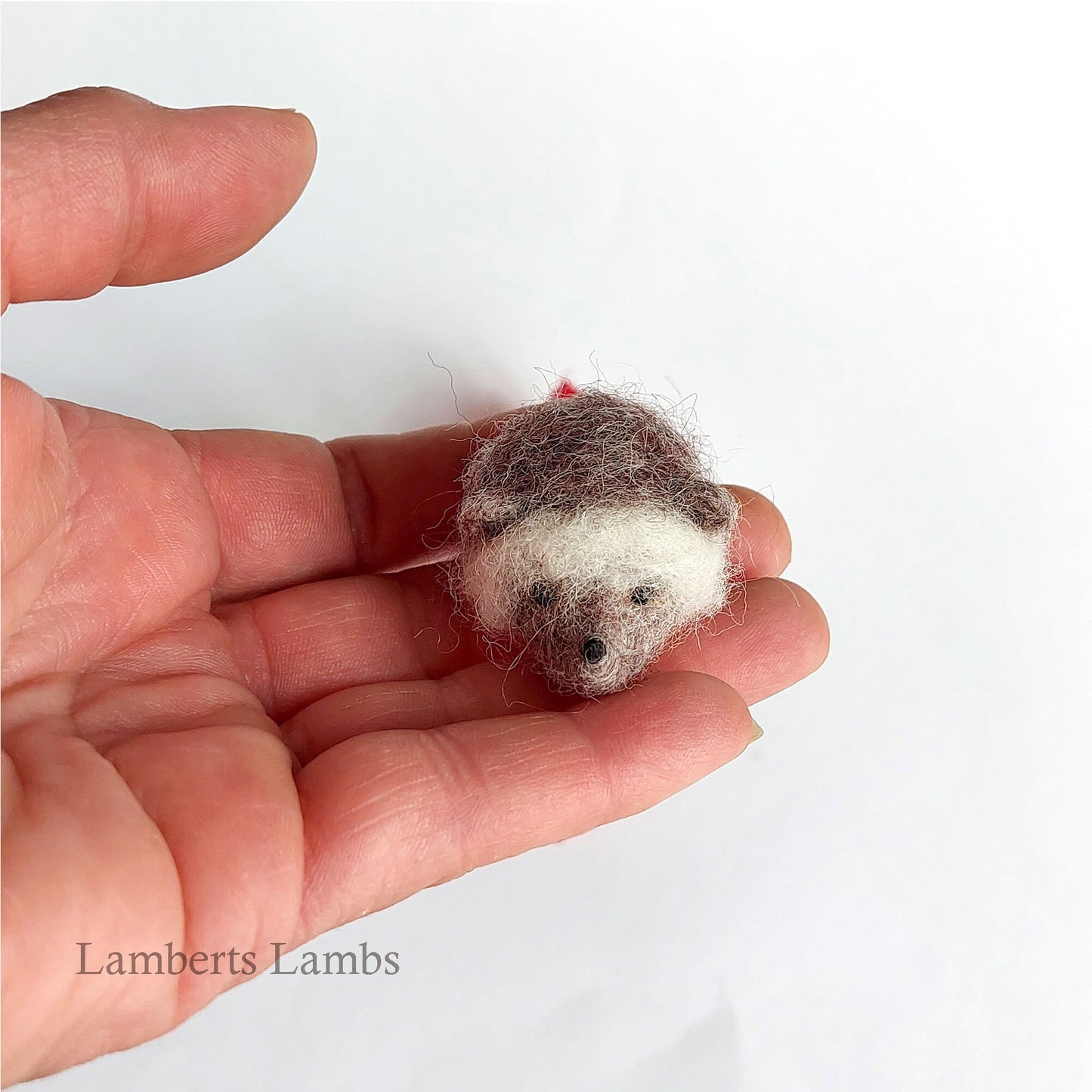 Whimiscal miniature needle felted wool hedgehog