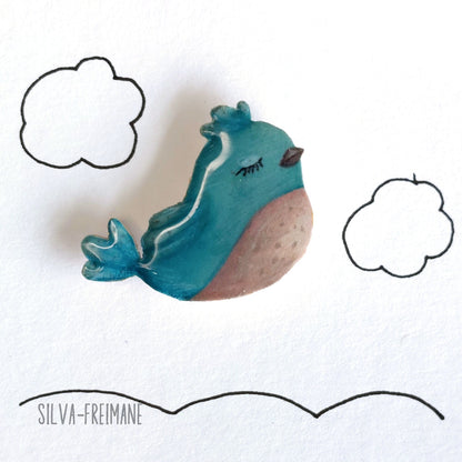 Cute Blue bird brooch